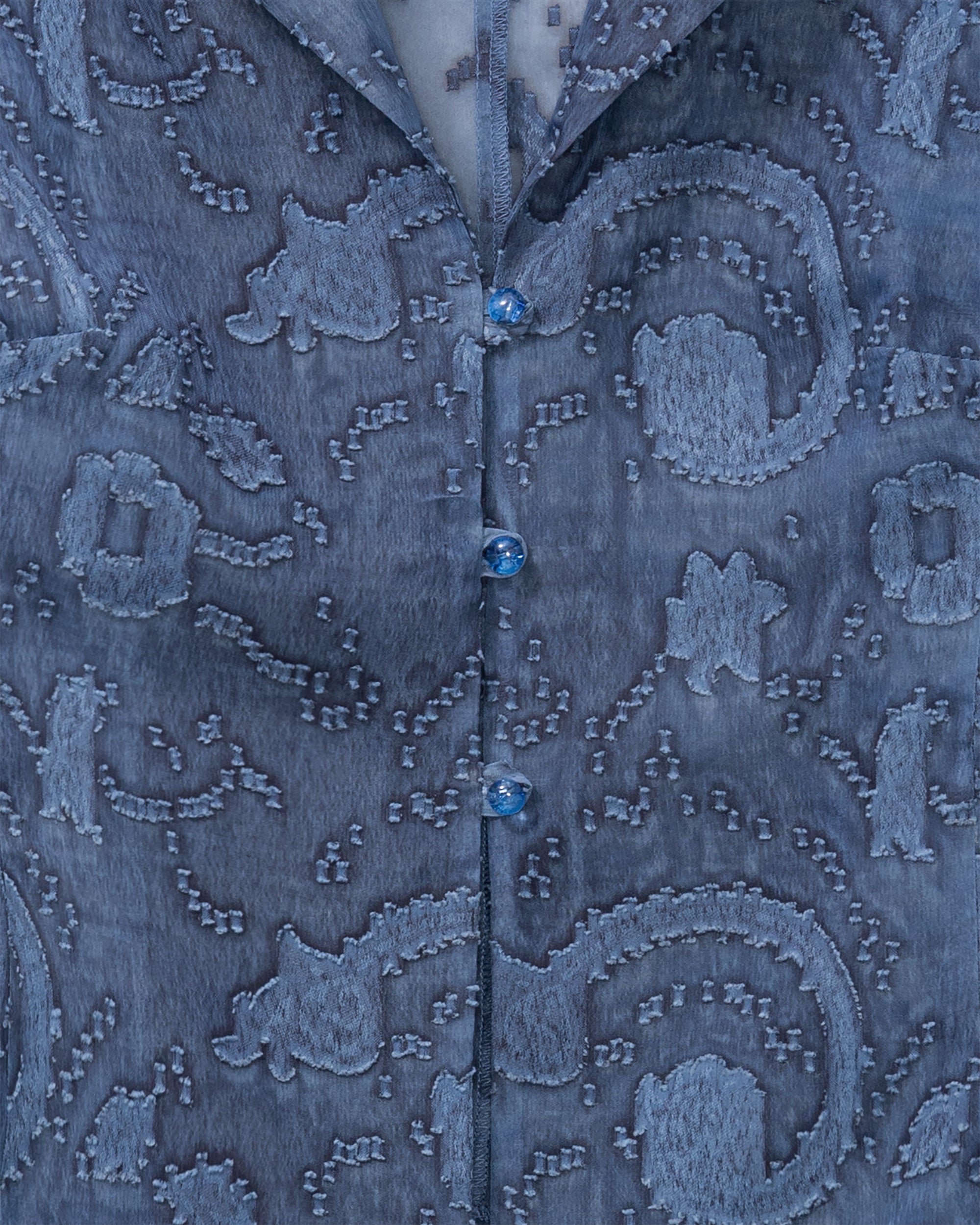 Dani Shirt - Sheer Paisley Blue