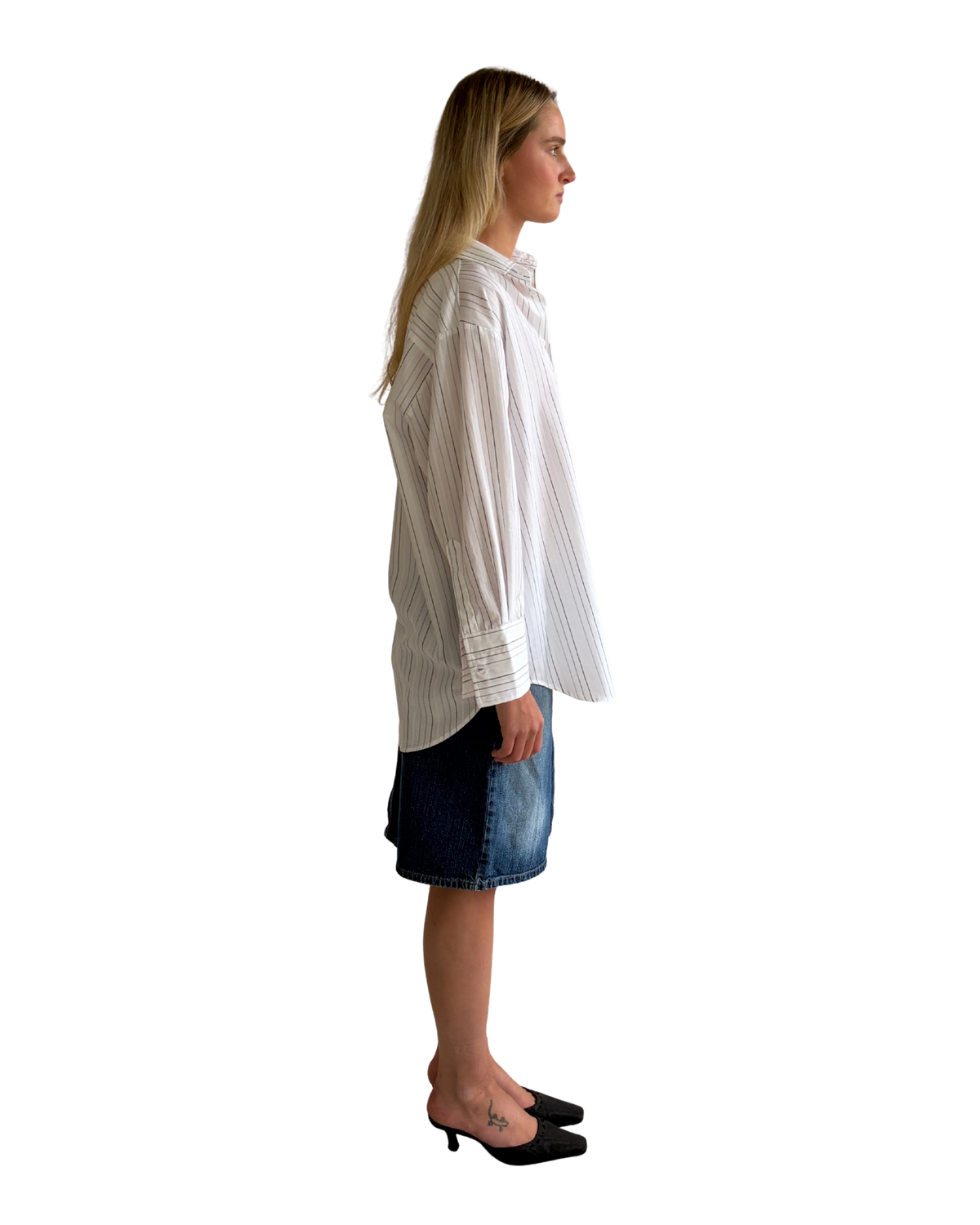 Margit shirt - Cotton White Pinstripe