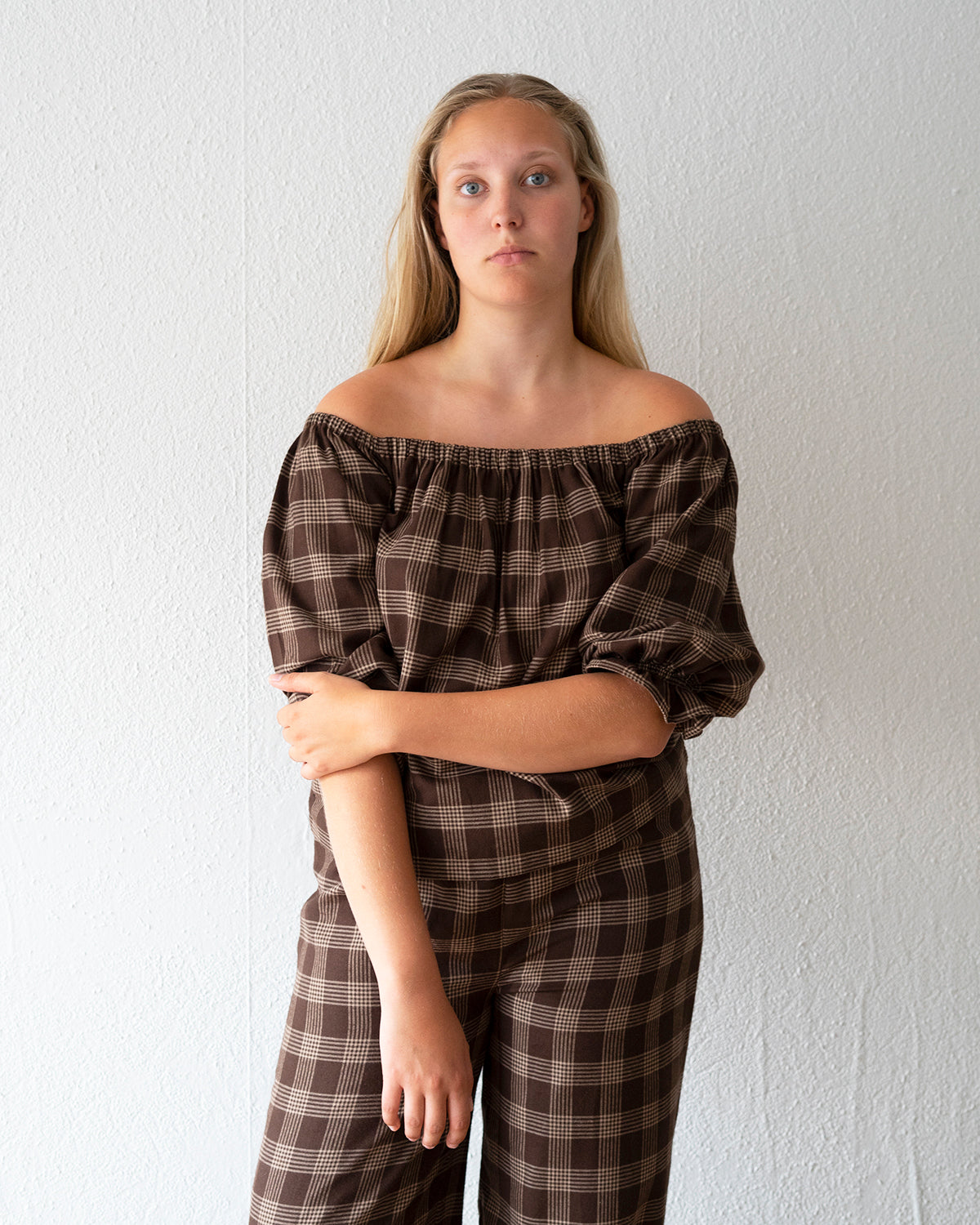 Nina Blouse - Brown Check