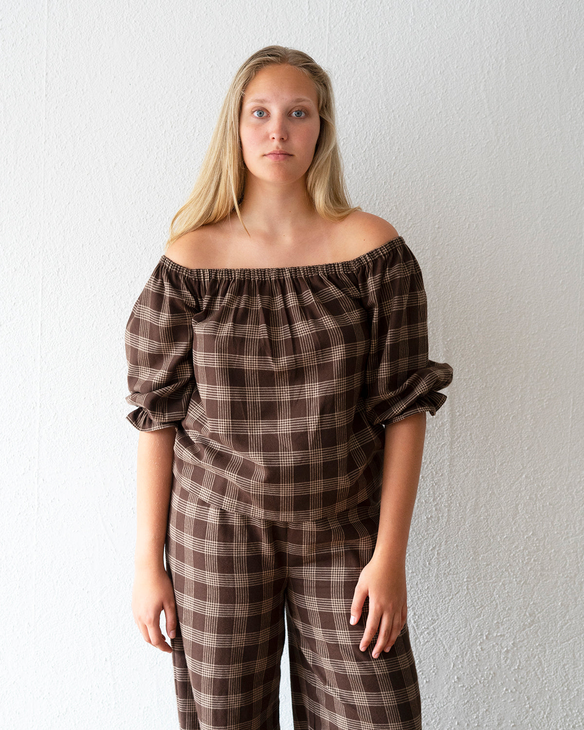 Nina Blouse - Brown Check