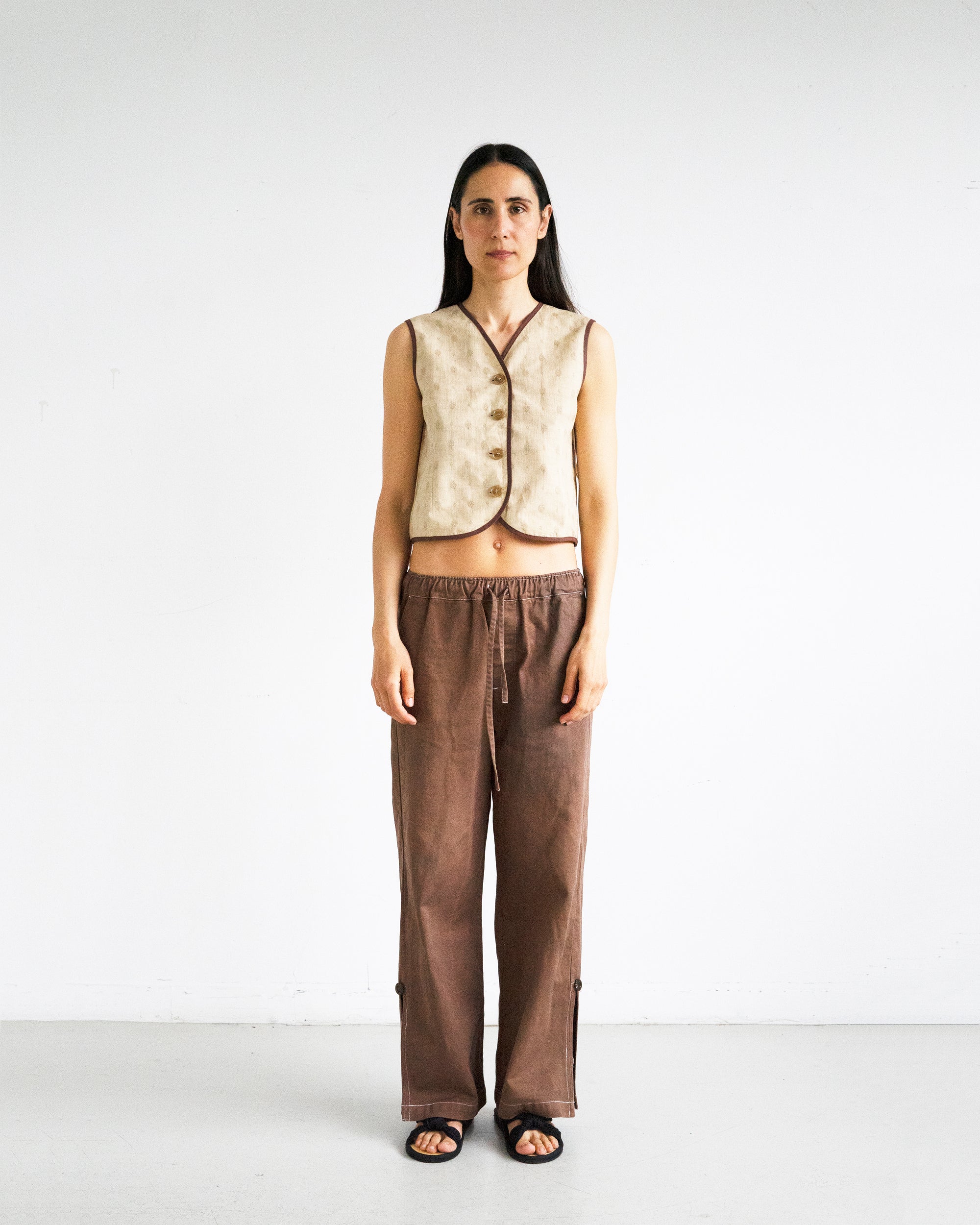 Jane Vest - Japanese Brocade Linen