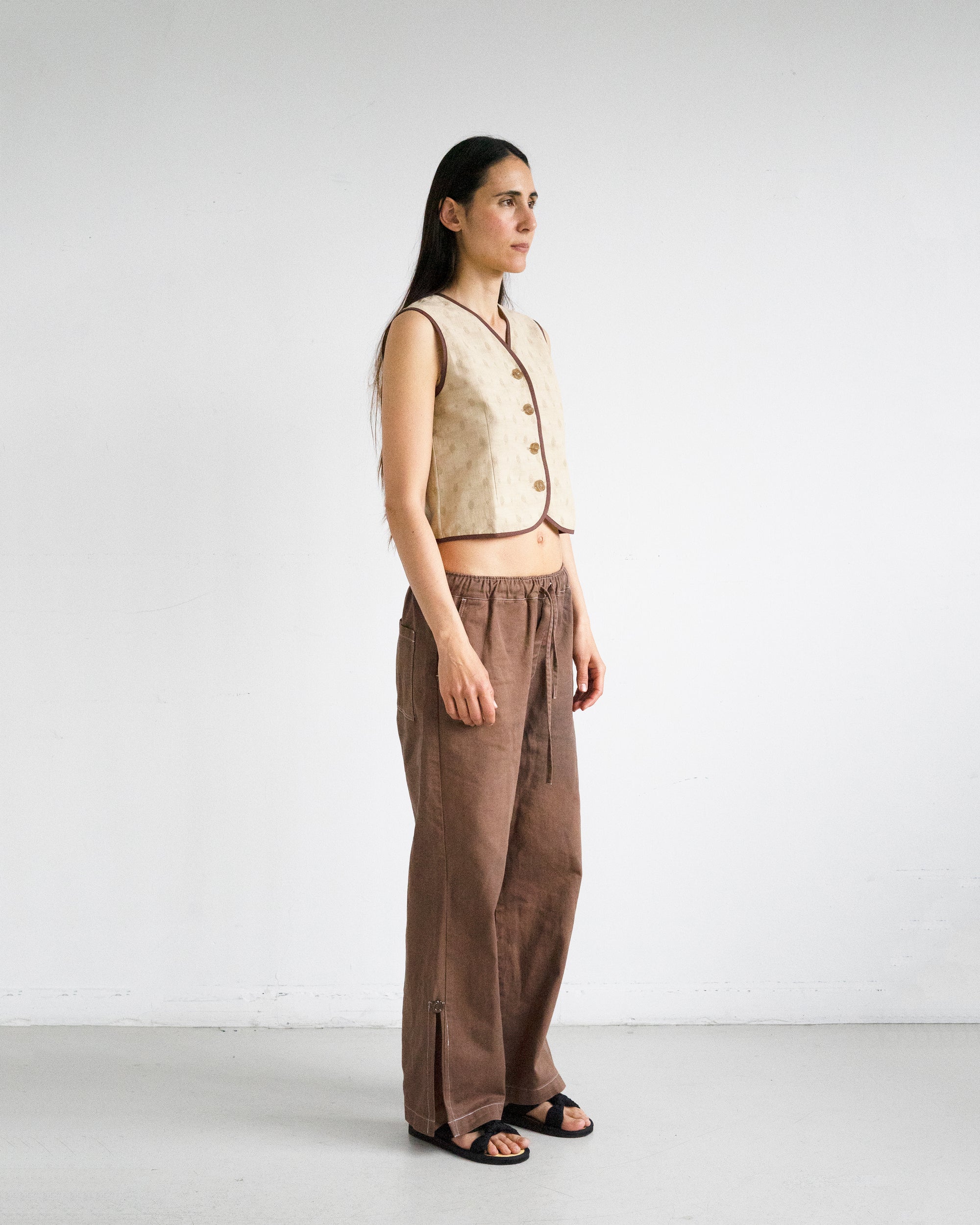 Jane Vest - Japanese Brocade Linen