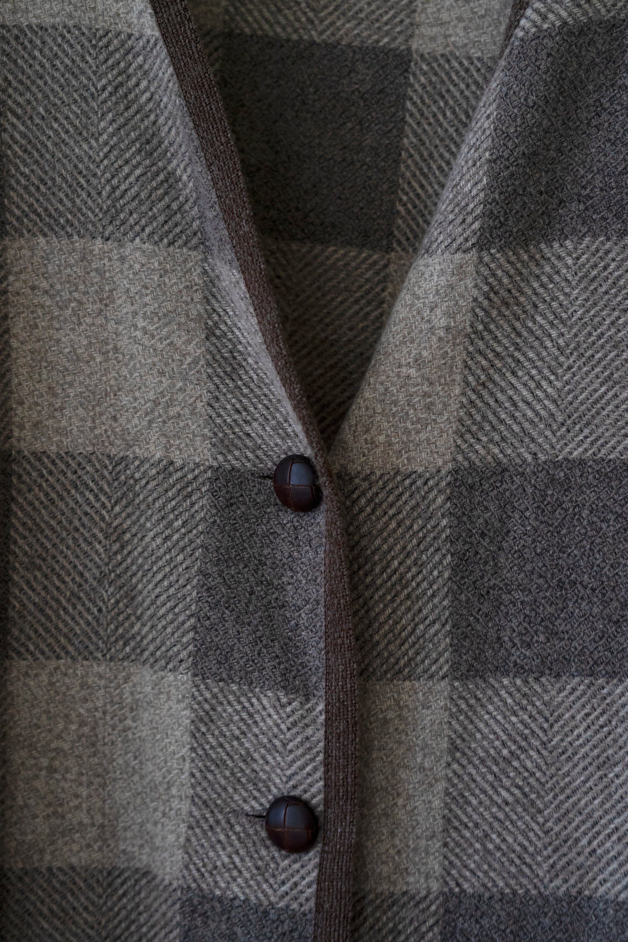 Wool Checkered Cardigan