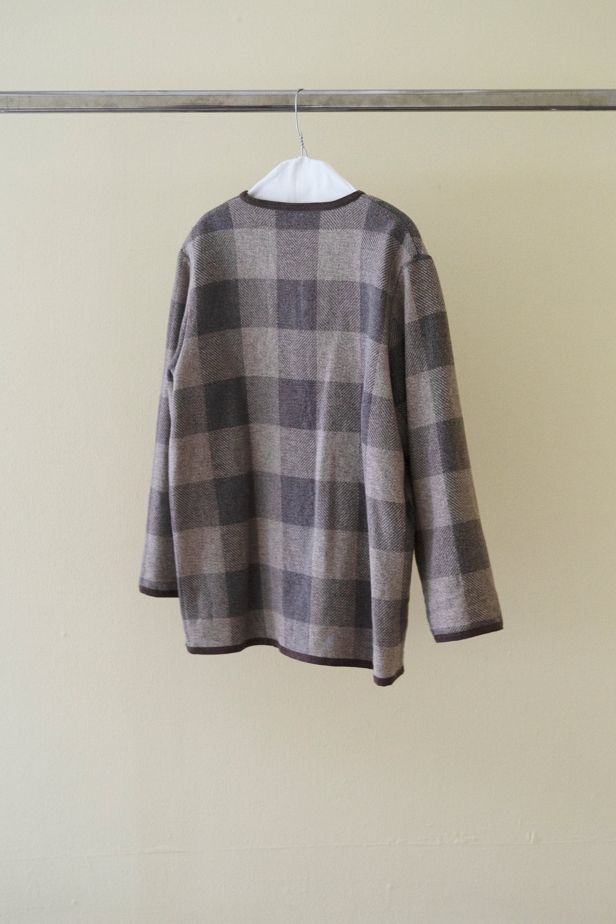 Wool Checkered Cardigan