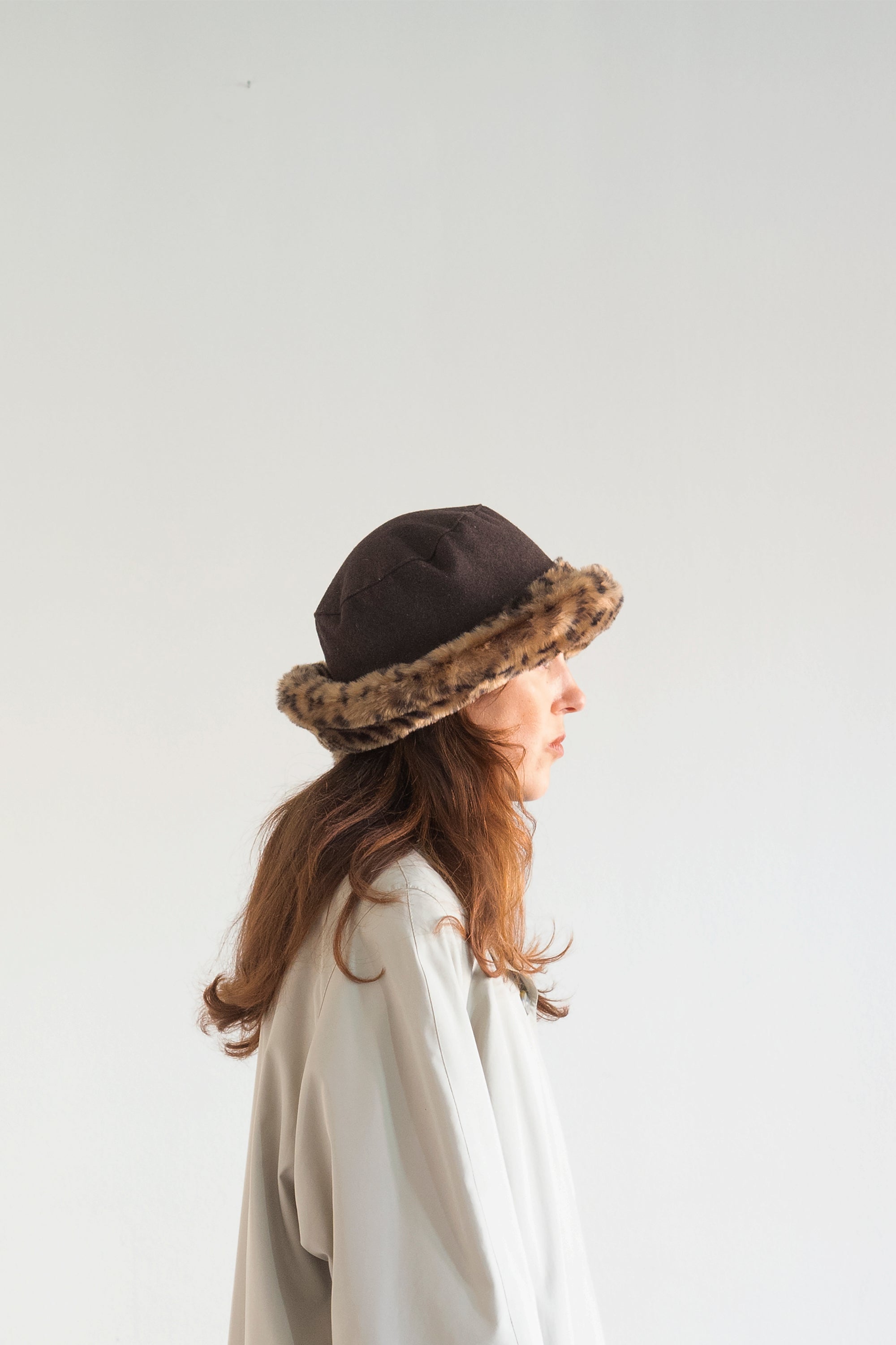 Faux fur bucket hat