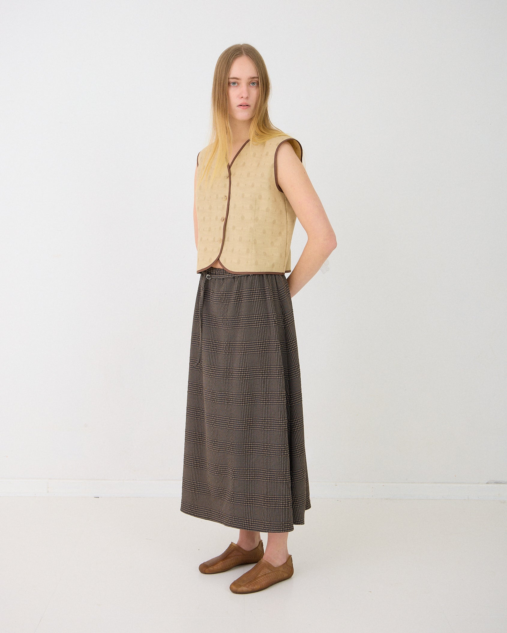 Helen Skirt - Brown Check