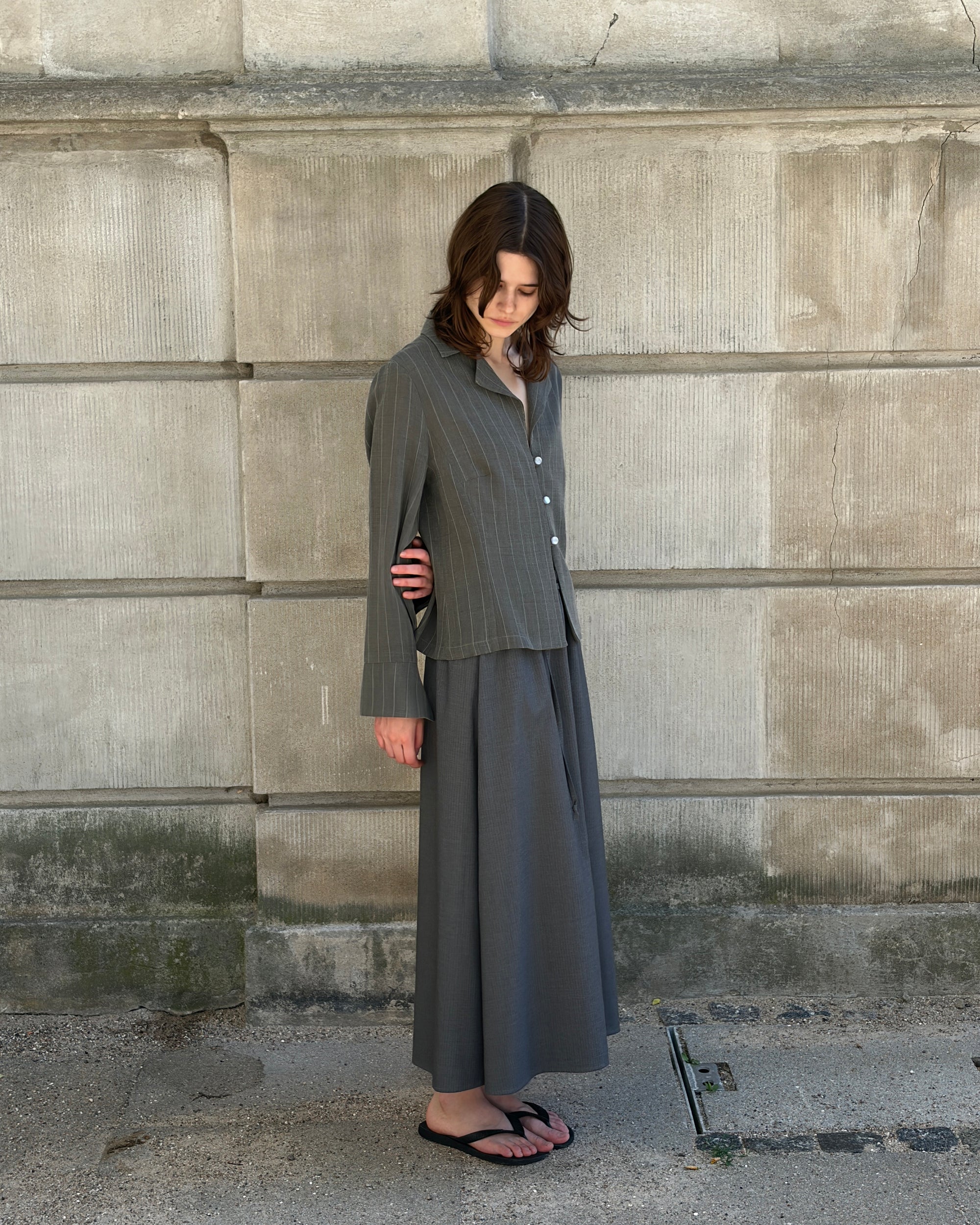 Helen Skirt - Striped Grey