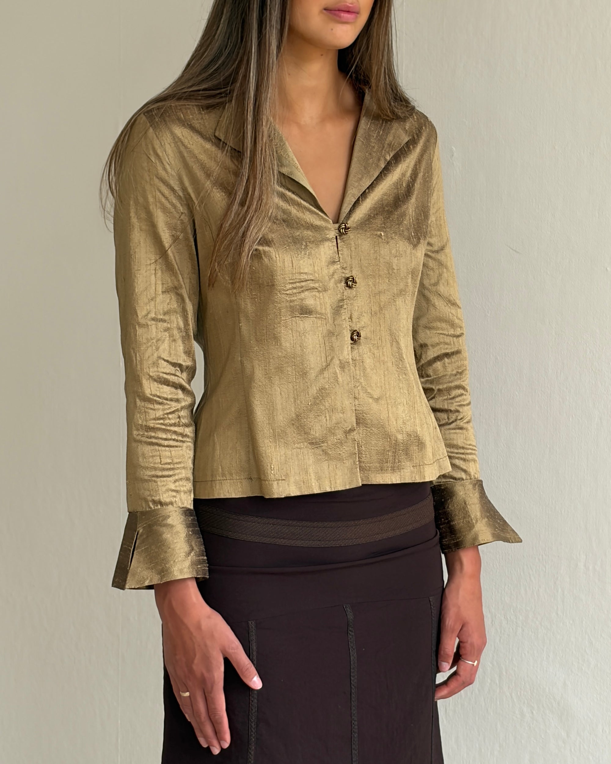 Dani Shirt - Raw silk Gold