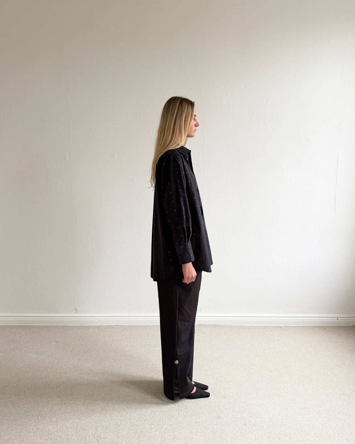Margit shirt - Graphite Geo Stripe