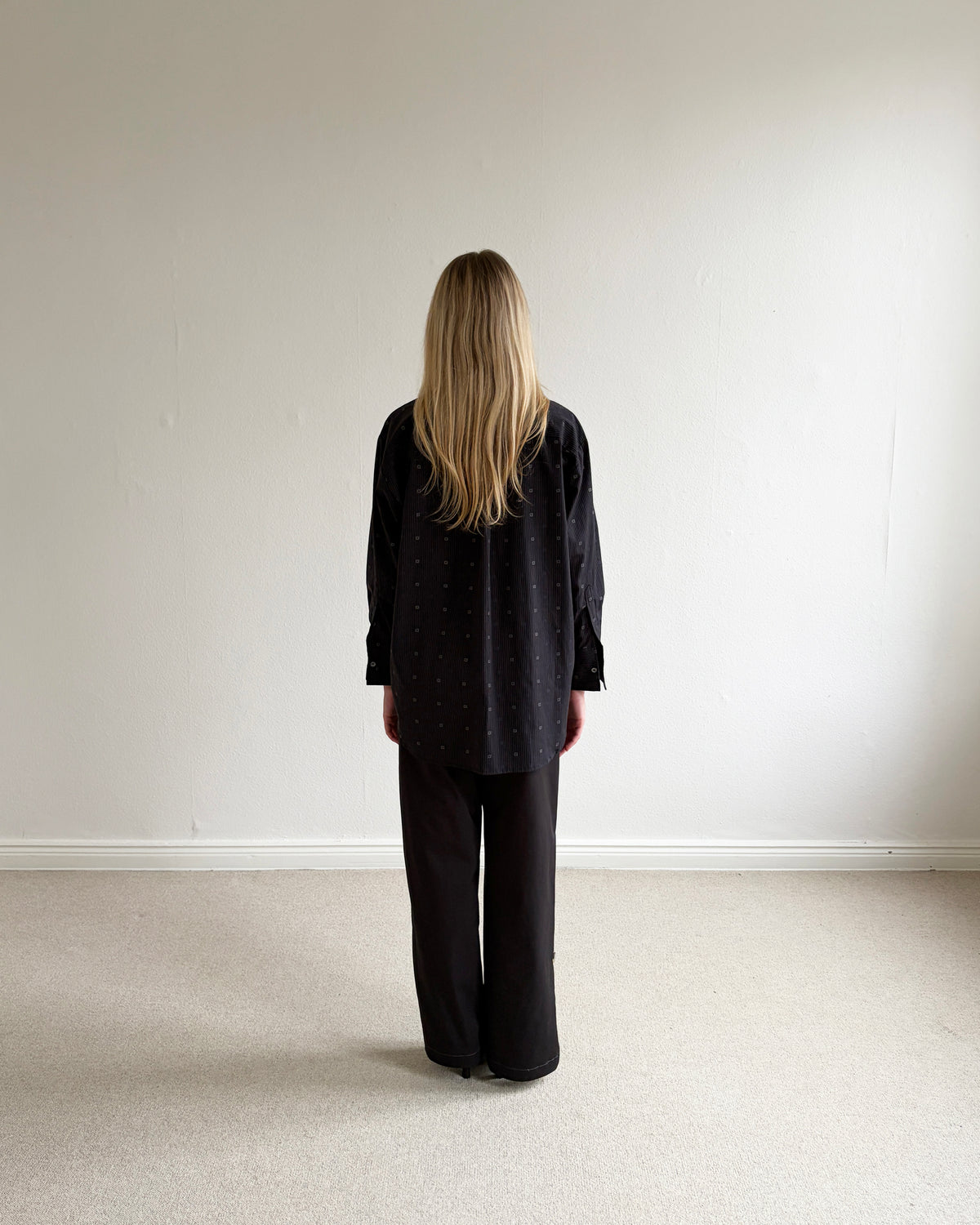 Margit shirt - Graphite Geo Stripe
